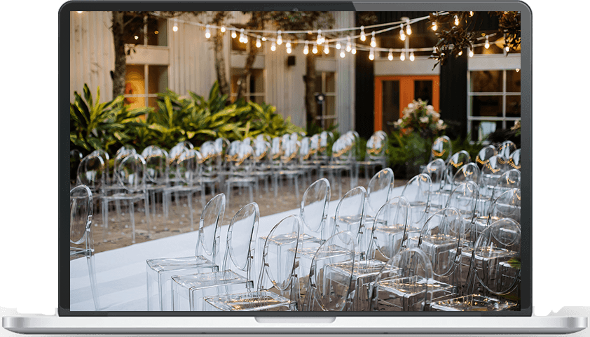 EventWizz platform on laptop